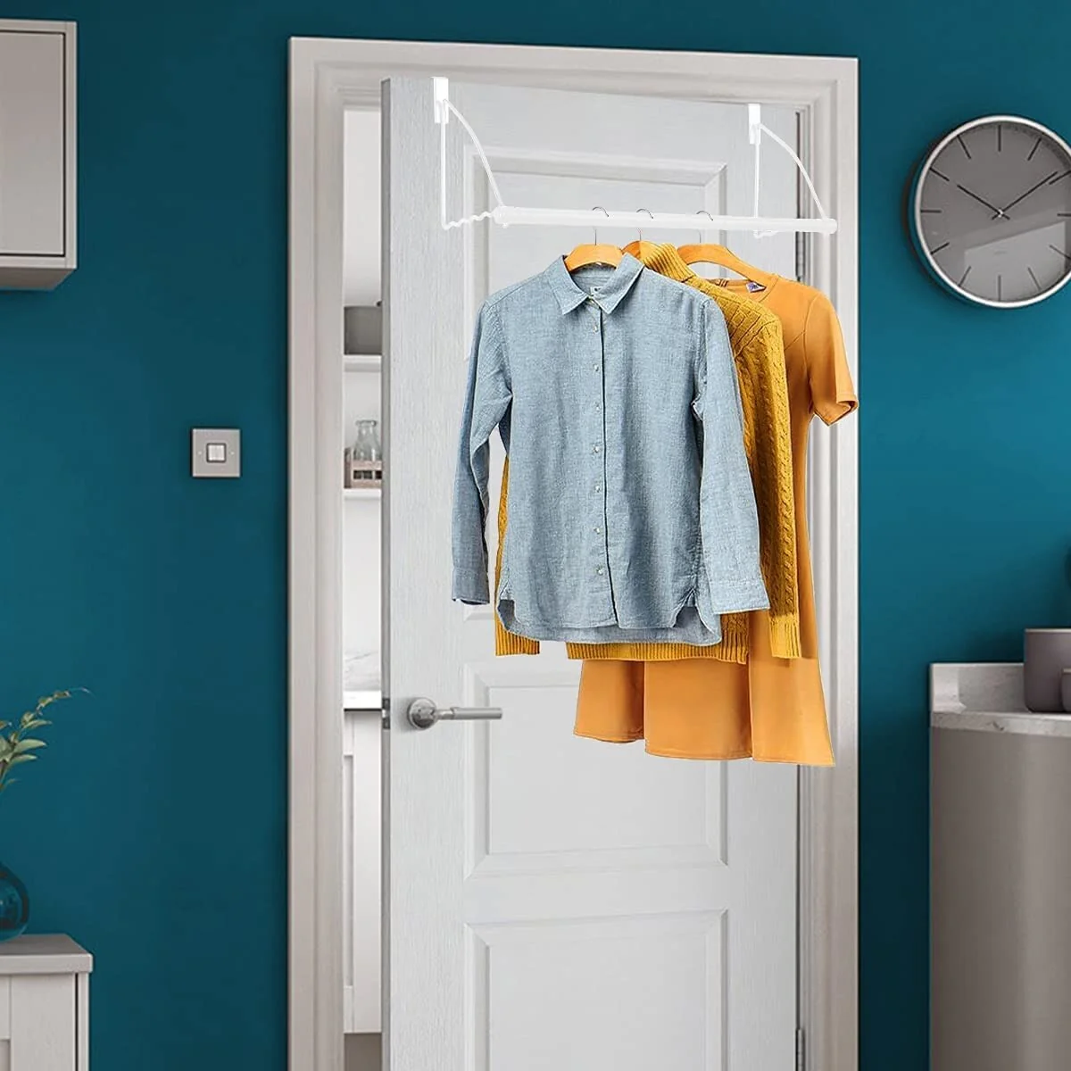 Over the Door Closet Valet with Hanging Bar Expandable 17
