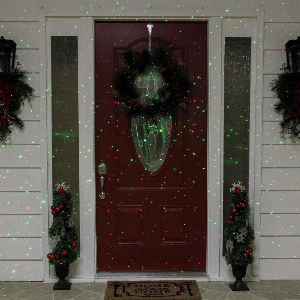 Outdoor Static Red & Green Christmas Laser Light Projector with Remote Control