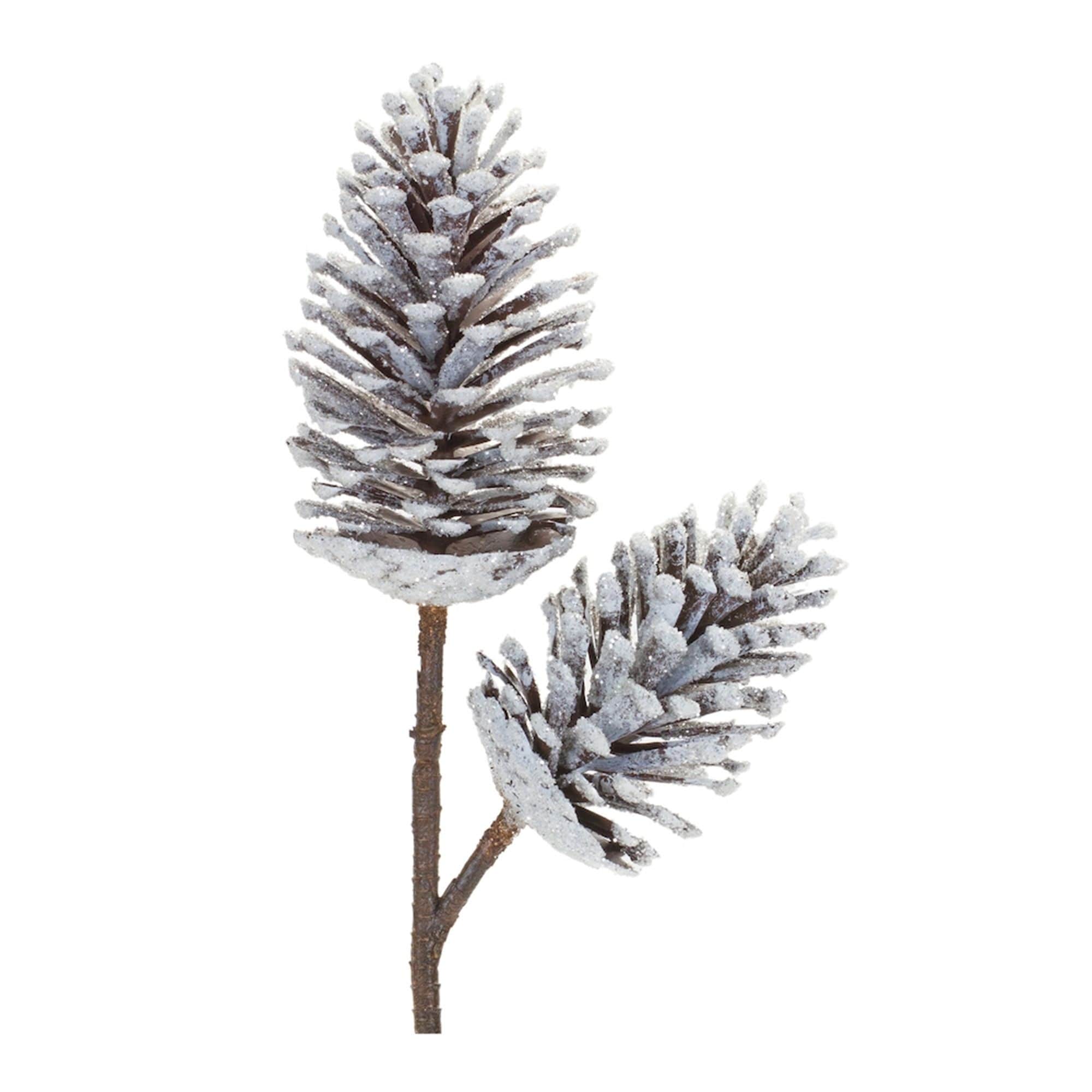 2 Piece Set Pine Cone Artificial Christmas Picks 28