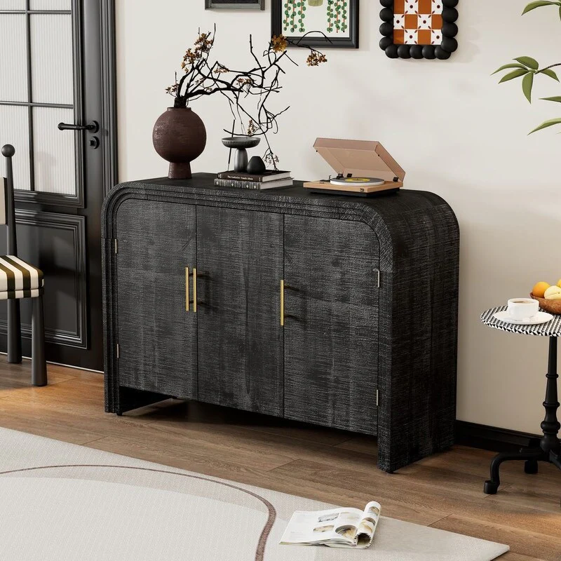 47.2''W Sideboard with Gold Handles and Adjustable Dividers - N/A