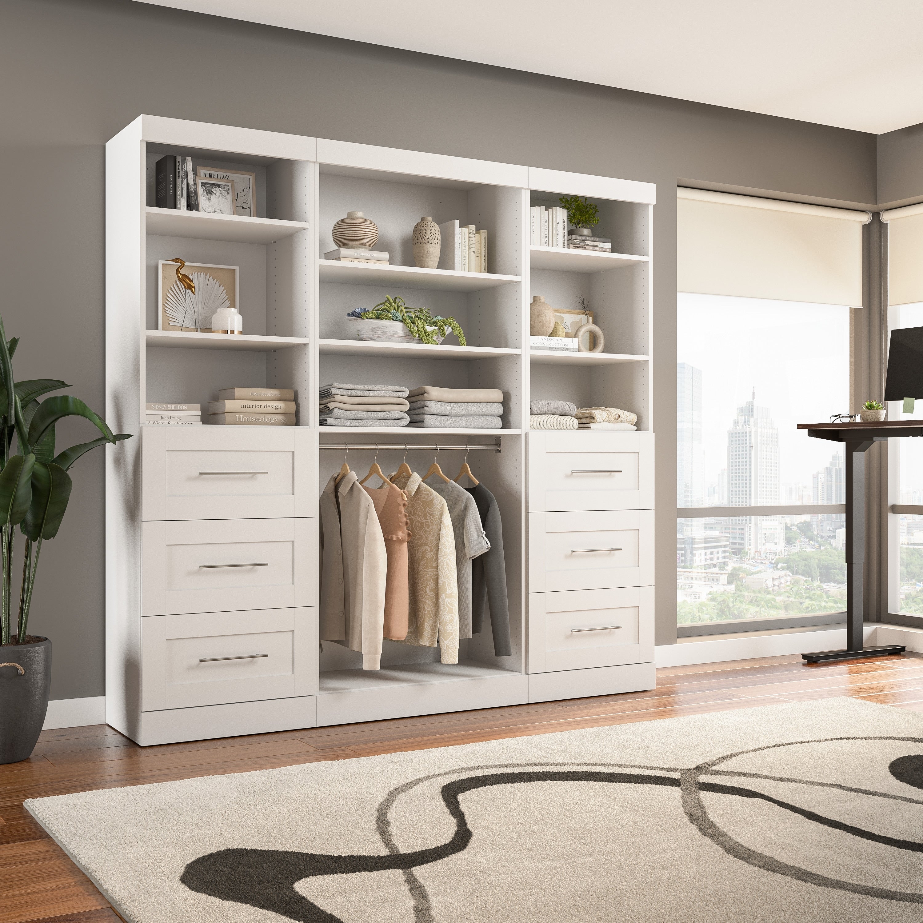 Pur 86W Closet Organization System with Drawers by Bestar - 86