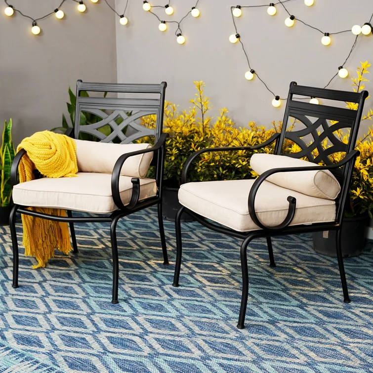 Alyah 6 - Person Rectangular Outdoor Dining Set with Cushions