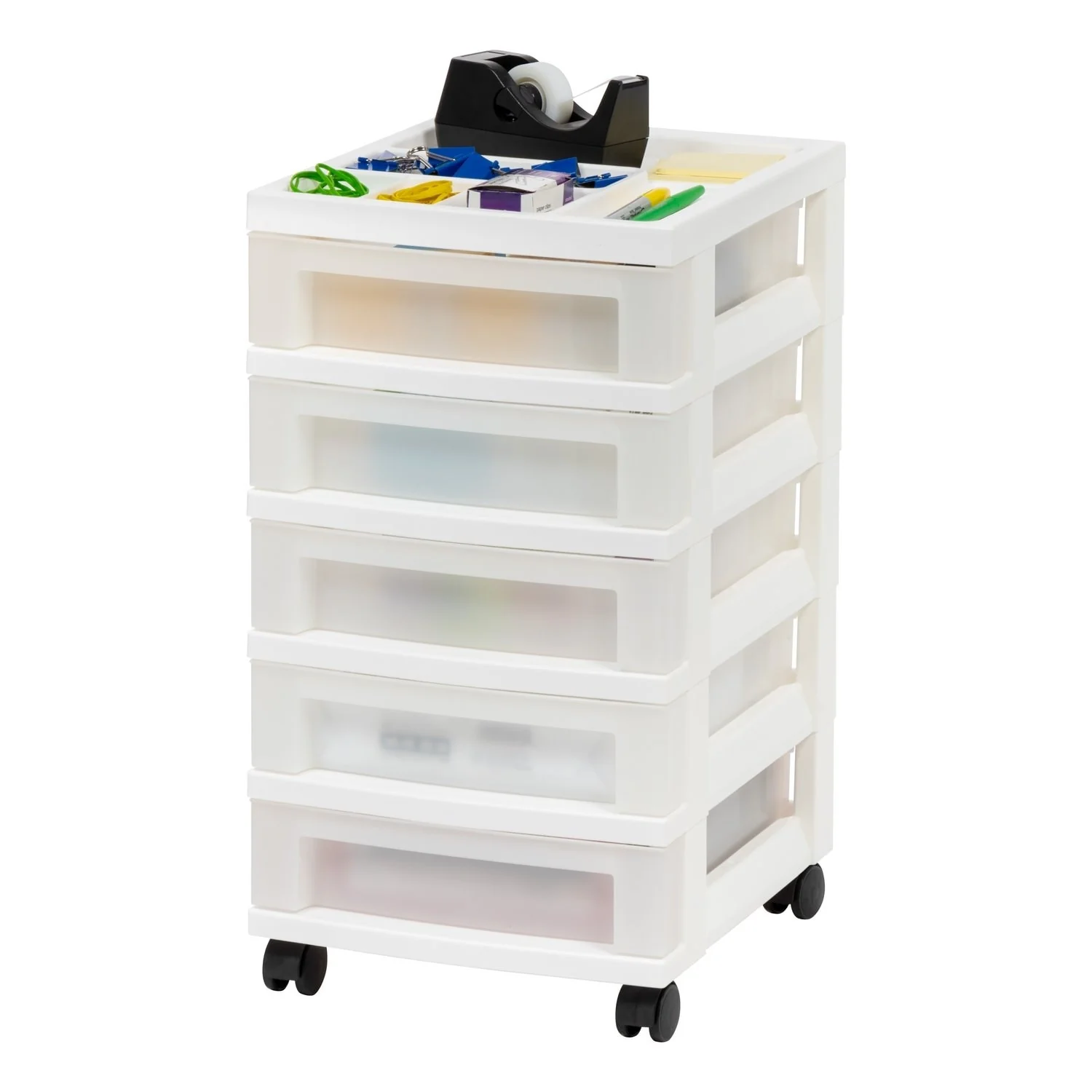 5-Drawer Storage Cart White/Pearl