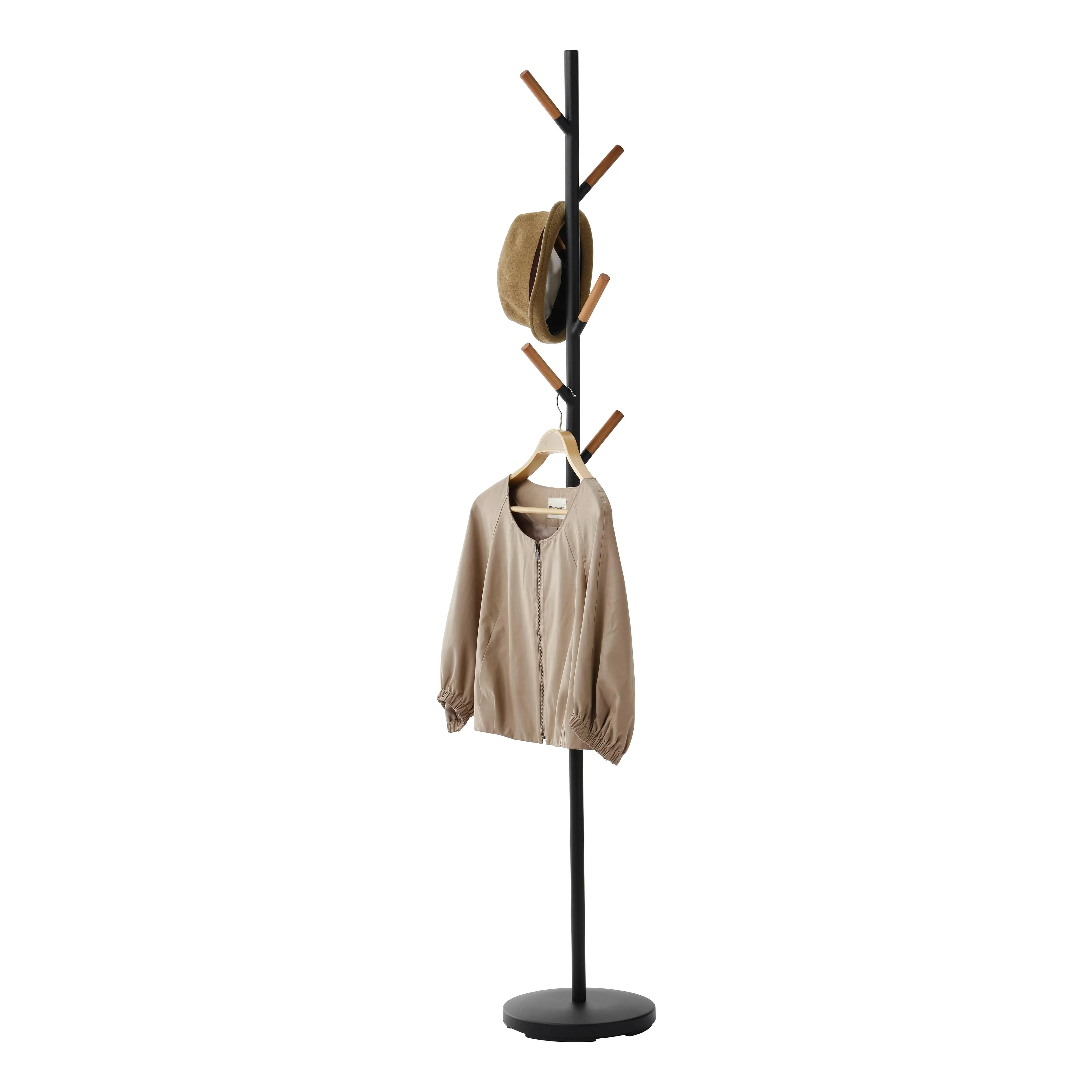 Yamazaki Home Coat Rack, Steel, Holds 26.4 lbs - L 11.02 x W 11.02 x H 69.69 inches
