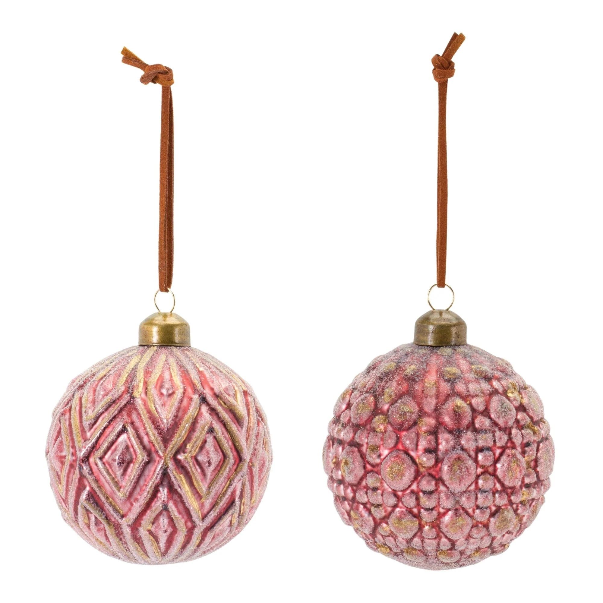Glittered Glass Christmas Ball Ornaments 3