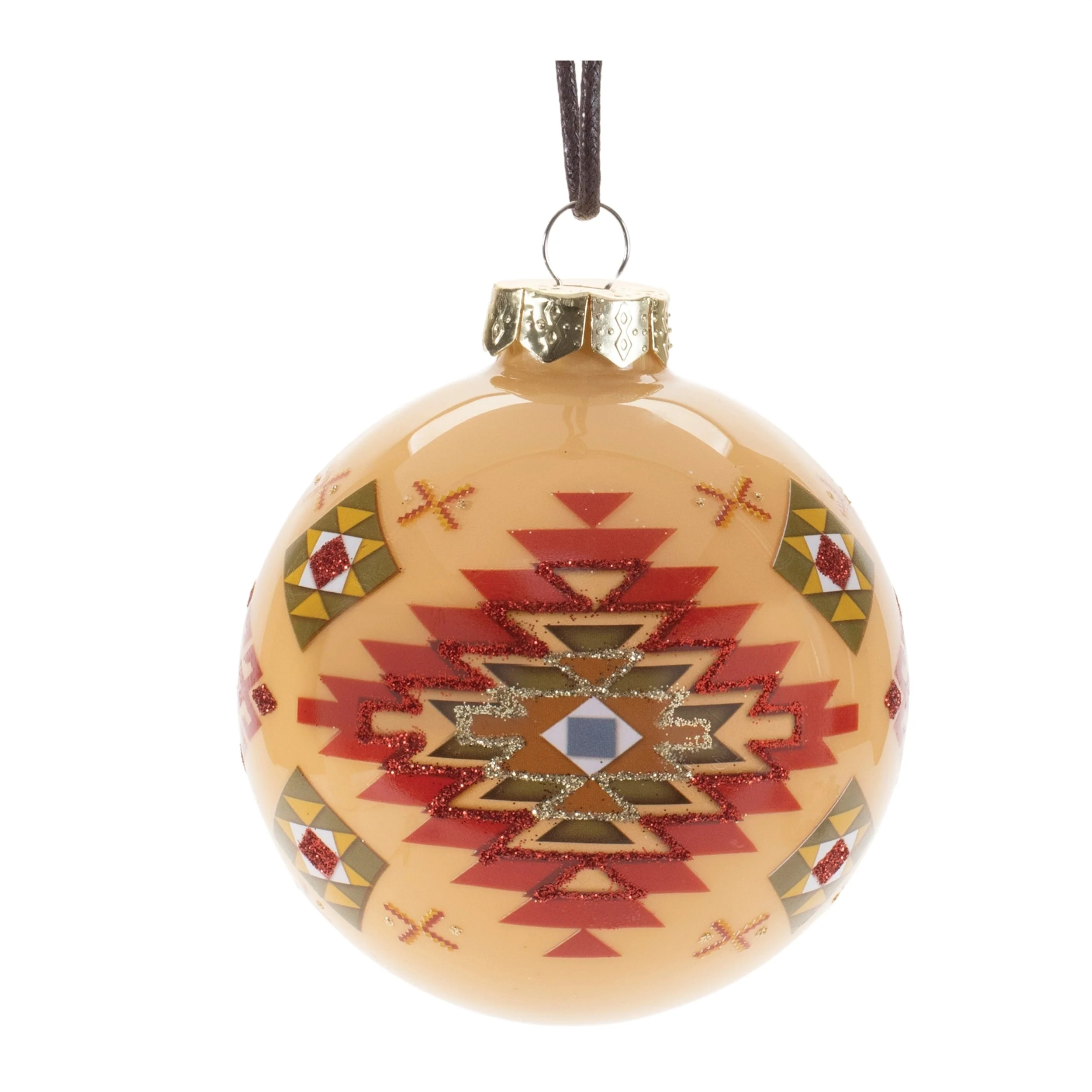 Set of 6 Western Style Christmas Tree Glass Ball Ornaments - 3.5