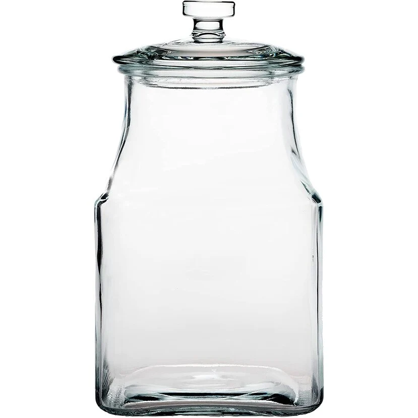 Amici Home Carlisle Glass Canister Square Jar Food Safe