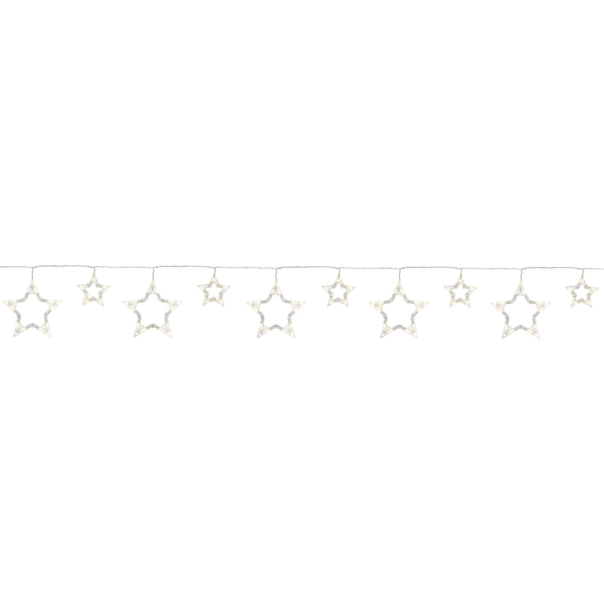 10 Count Clear LED Twinkle Star Icicle Lights 10.25ft White Wire