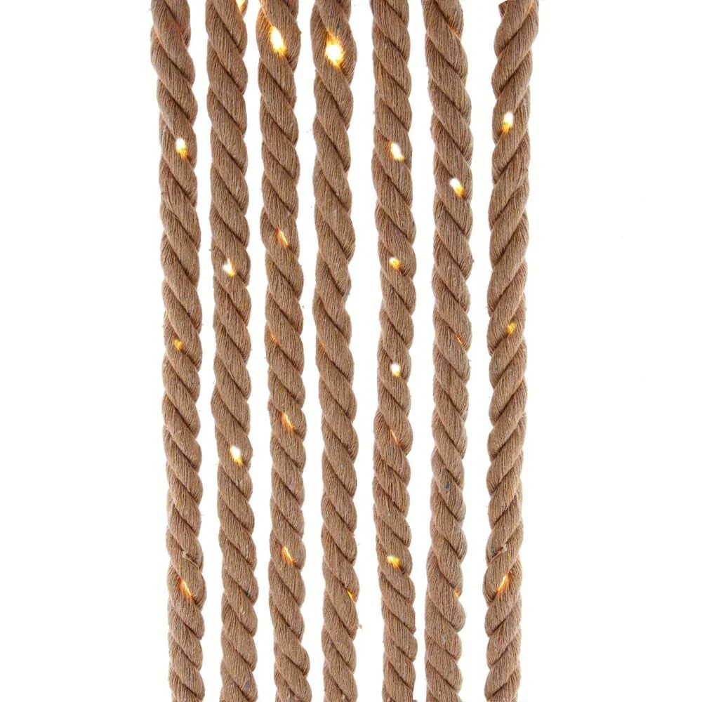 Kurt Adler 30-Light 9.8 Foot Battery-Operated Natural Brown Rope with Warm White Superbright LED Light Set