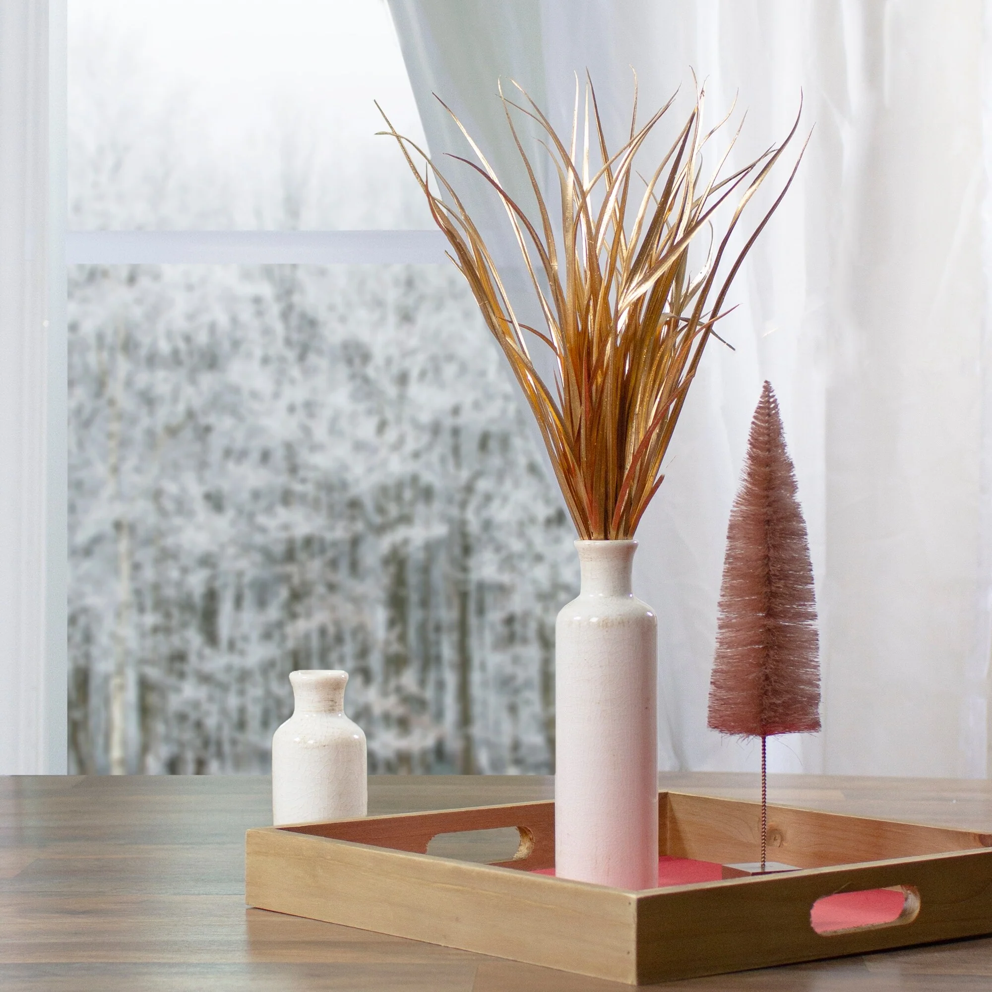 Glittered Artificial Grass Christmas Spray - 19