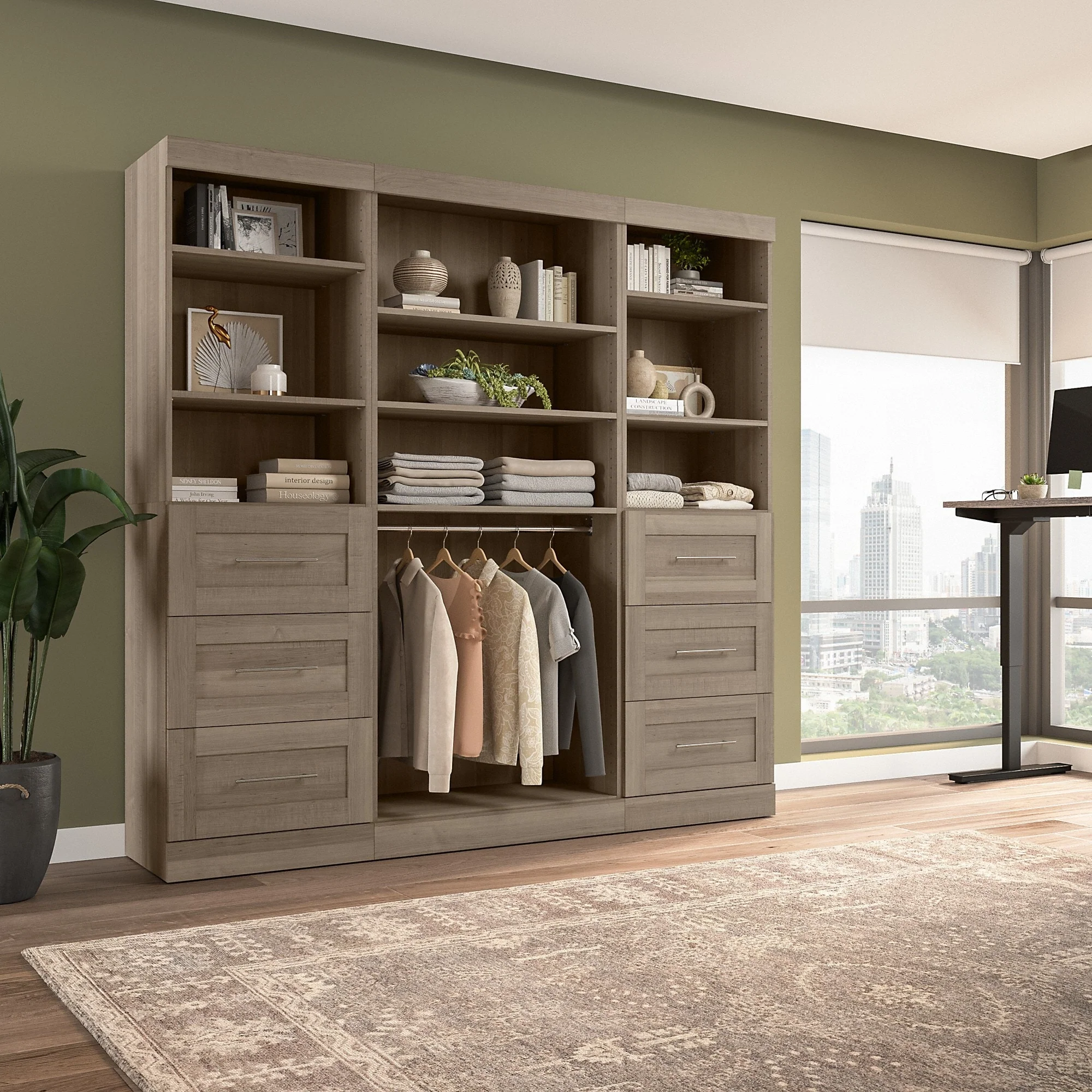 Pur 86W Closet Organization System with Drawers by Bestar - 86
