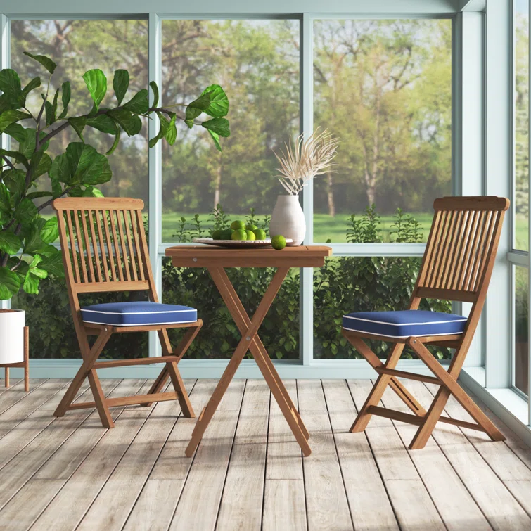 Fleur 2 - Person Square Outdoor Dining Set with Cushions