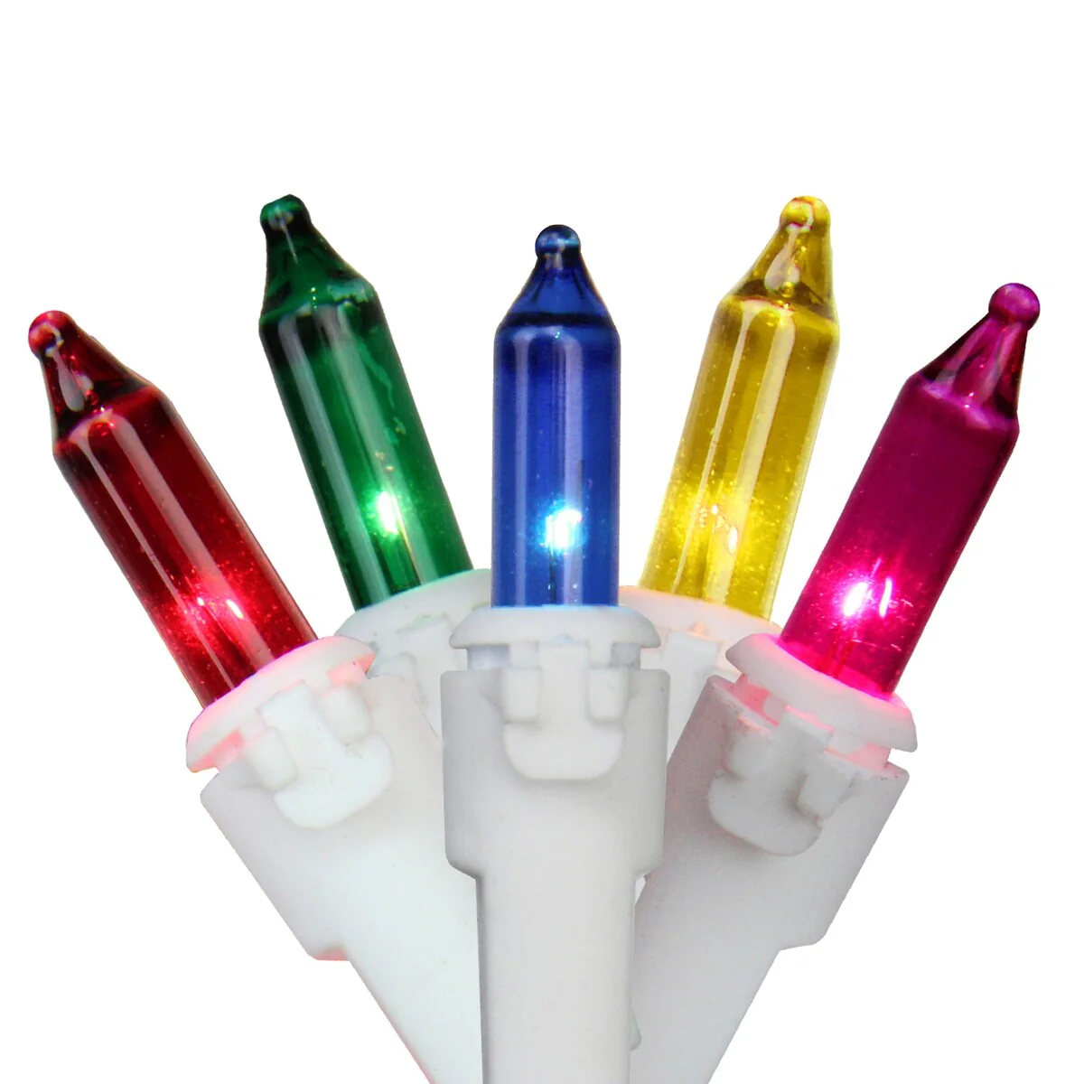 100-Count Multi Color Mini Christmas Light Set 20ft White Wire - 20'