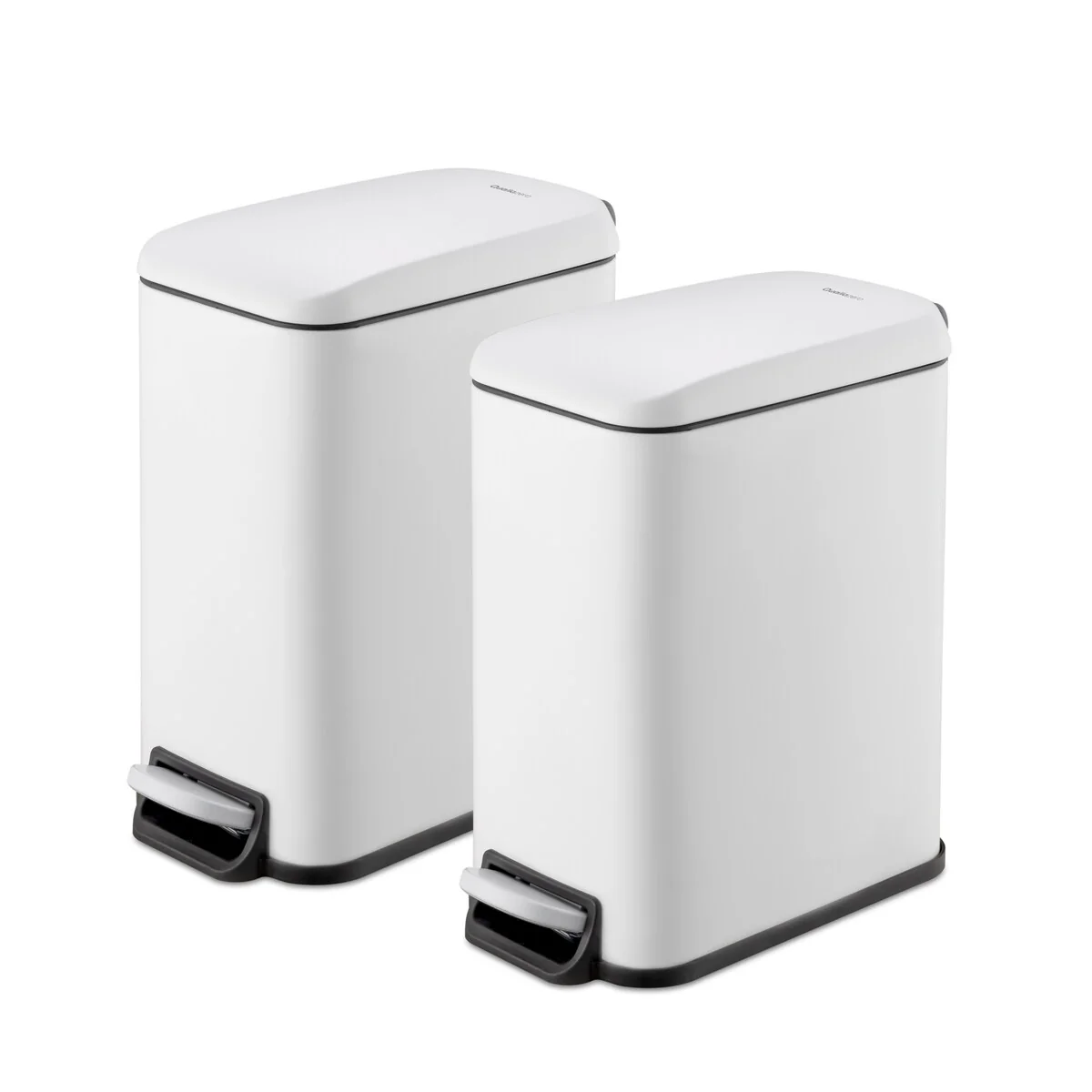Qualiazero 5L / 1.3 Gal + 5L / 1.3 Gal Slim Stainless Steel Step Can Twin Pack