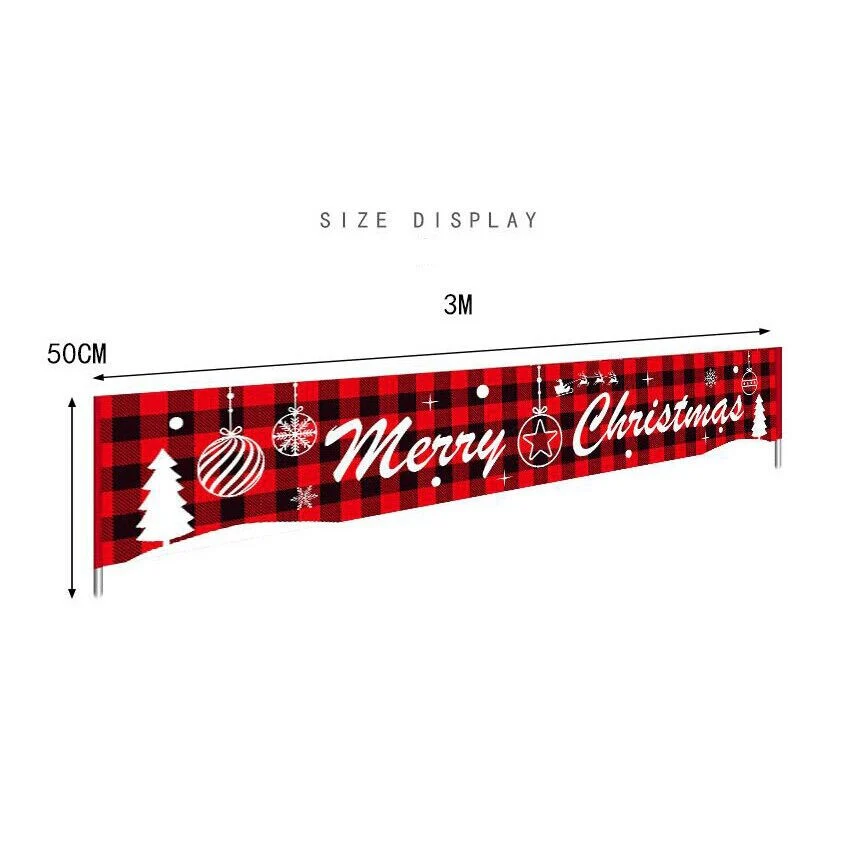 9FT Merry Christmas Santa Xmas Indoor and Outdoor Decor Banner