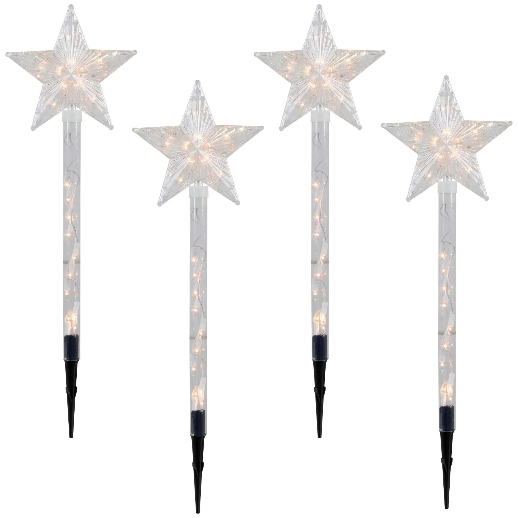 4ct Star Christmas Pathway Marker w/ Lawn Stakes - Clear Lights