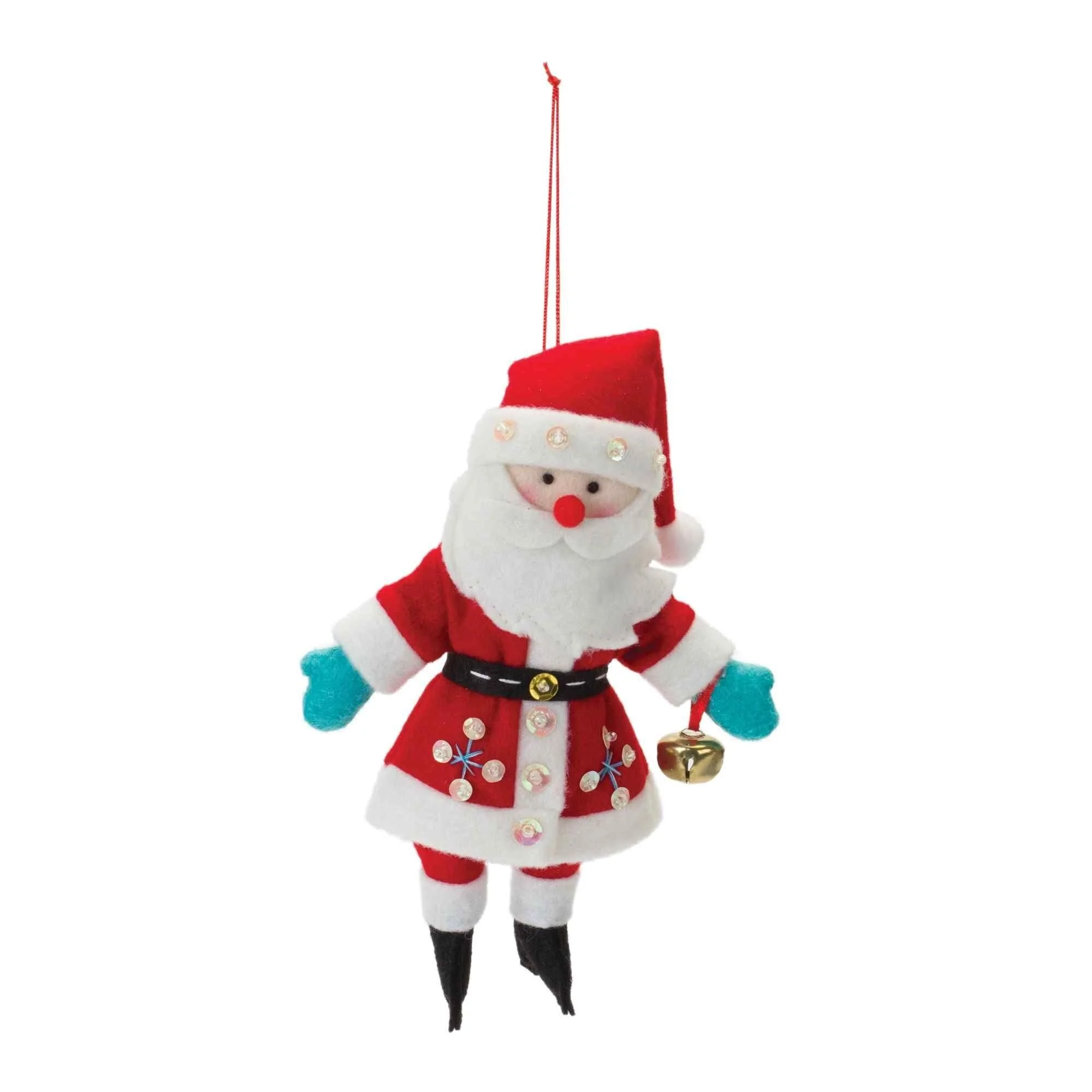 Plush Santa Christmas Ornaments - 8