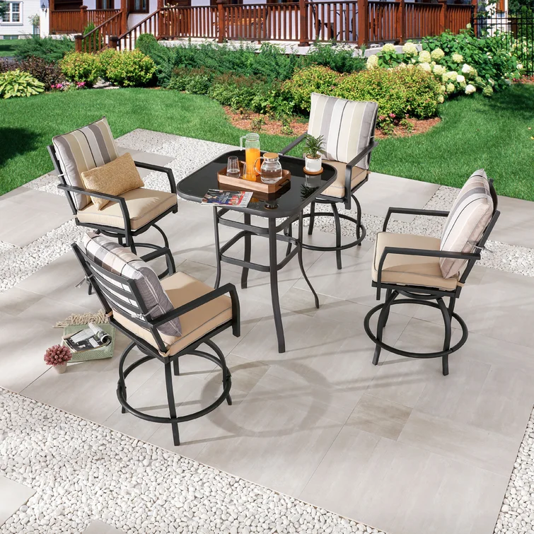 Adolfa 4 - Person Square Outdoor Dining Set