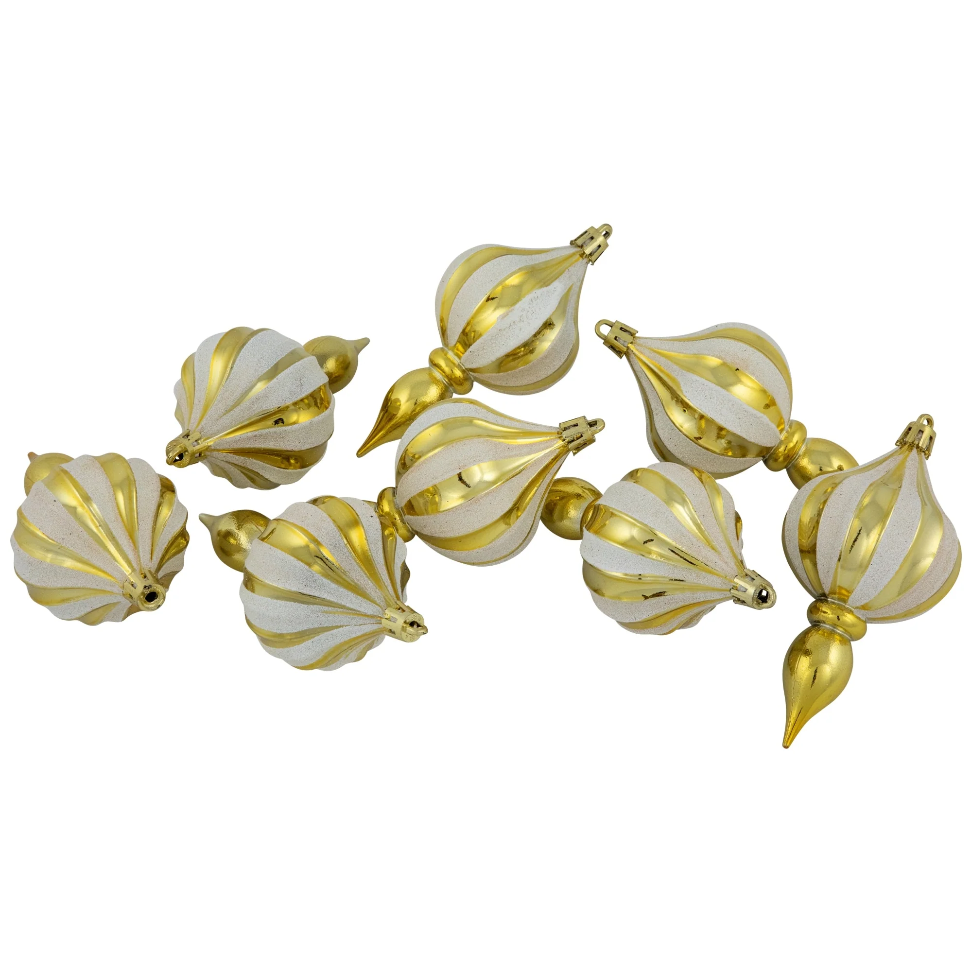 8ct Gold Shatterproof Finial Christmas Ornaments, 4.75