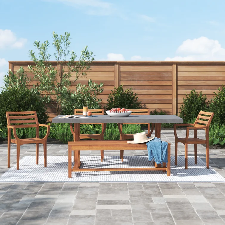 Fleur 7 - Person Rectangular Outdoor Dining Set