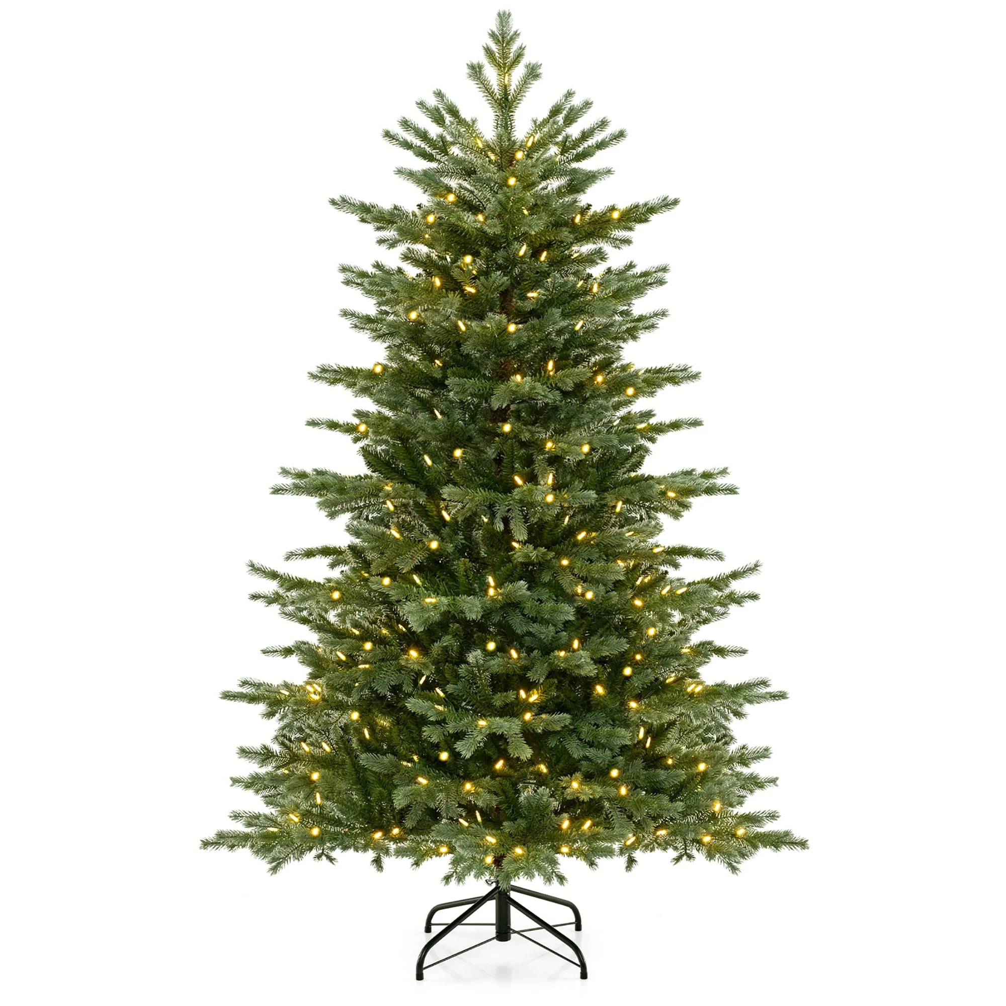 Gymax 5/6/7 FT Artificial Christmas Tree w/ 1426/2116/3156 Lush PVC &