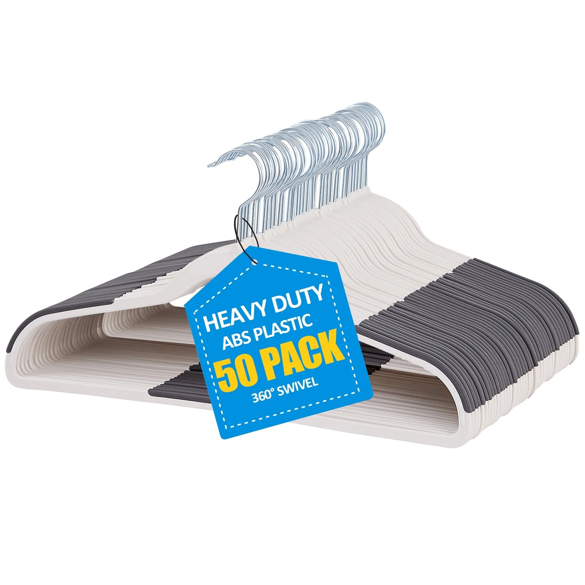 Non-Slip Plastic Clothes Hangers with clips Heavy Duty Dry Wet Clothes Hangers Space-Saving Swivel Hook