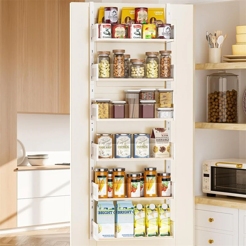 6Tier Over the Door Pantry Organizer with Sturdy Metal Shelves - 5.51