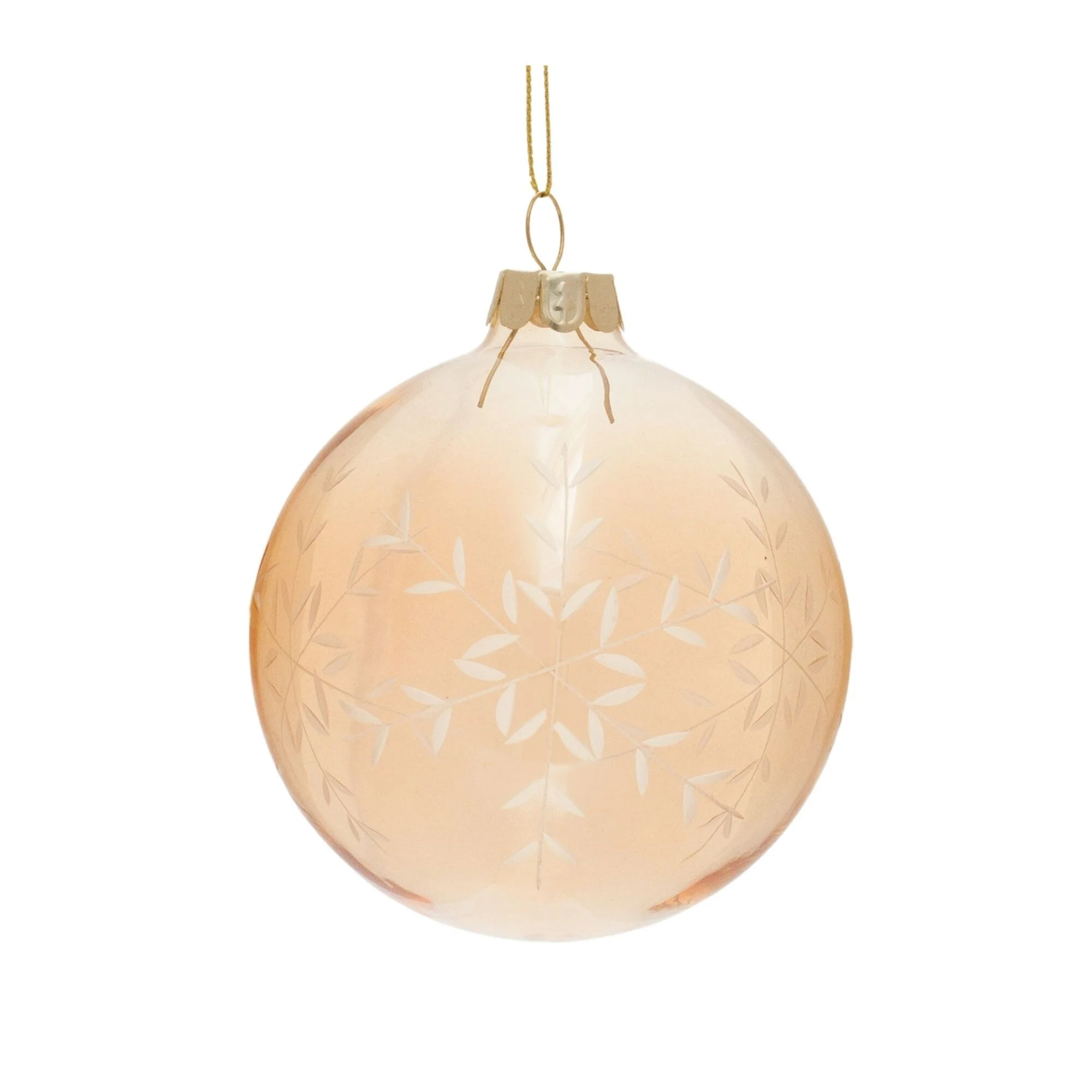 Club 12 Gold Etched Snowflake Glass Christmas Ball Onion Ornaments 4