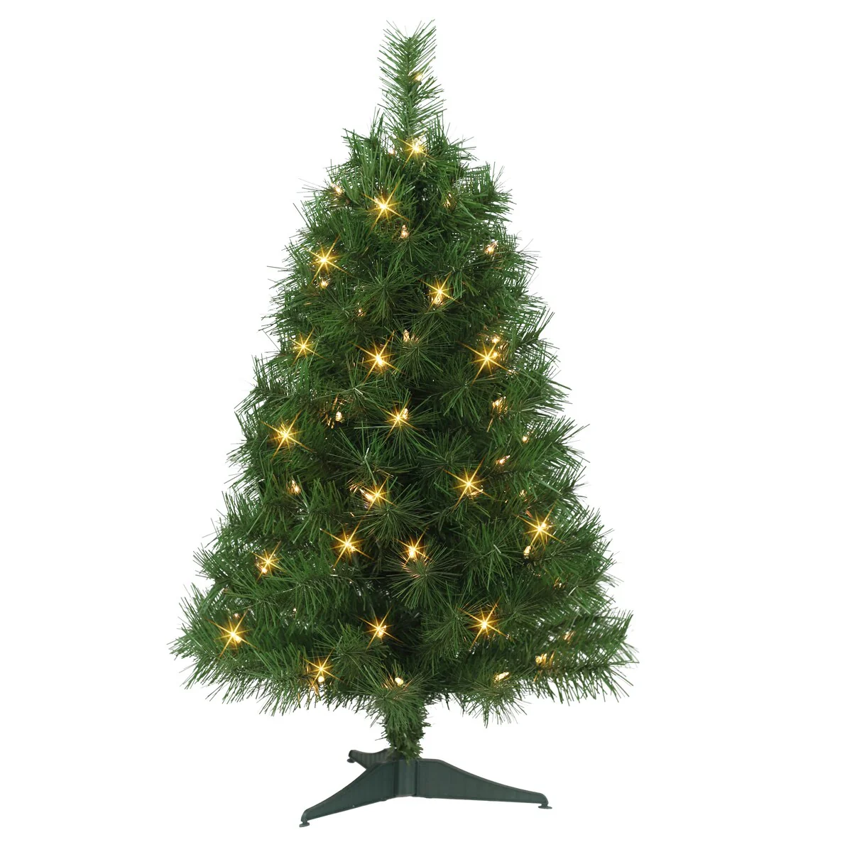 Puleo International 3 ft. Pre-Lit Snow Ridge Artificial Fir Tree