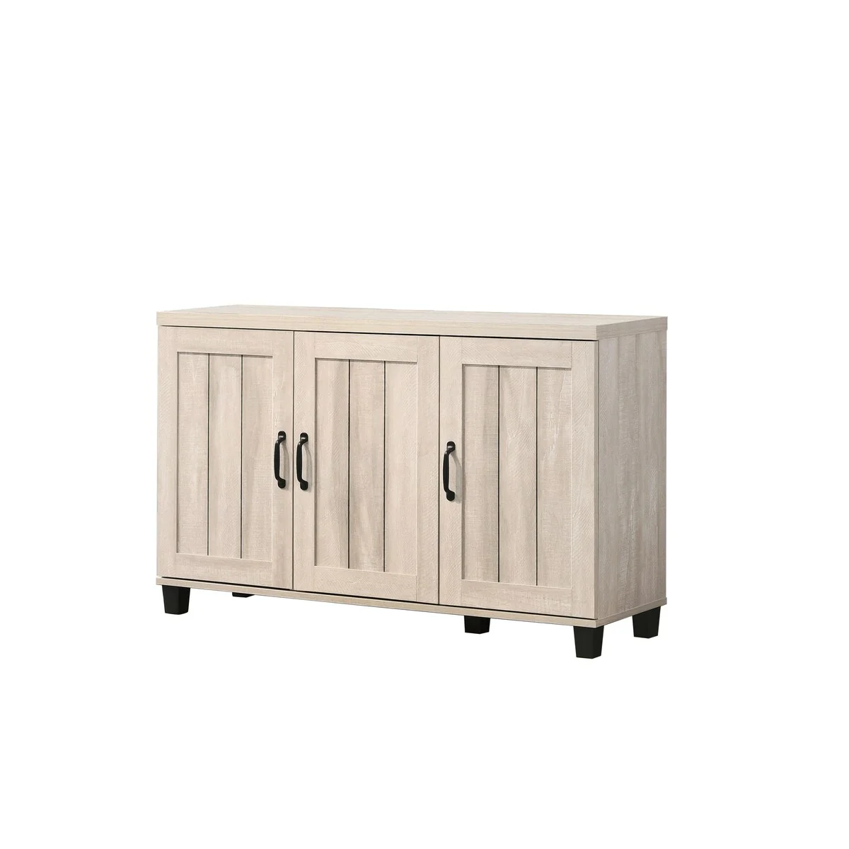 Corby Dusty Gray Oak Finish Three-door Shoe Cabinet - 45