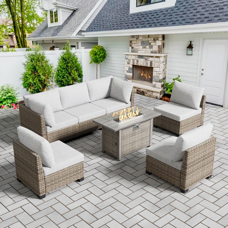 Jeanan 6 - Person Outdoor Seating Group with Cushions