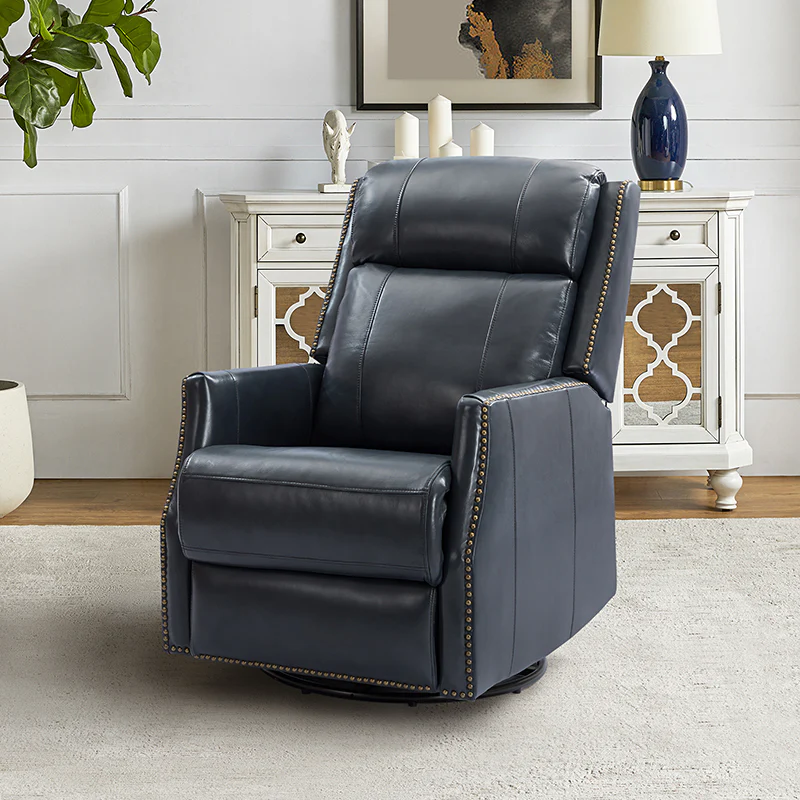 Epimetheus Genuine Leather Manual Swivel Recliner