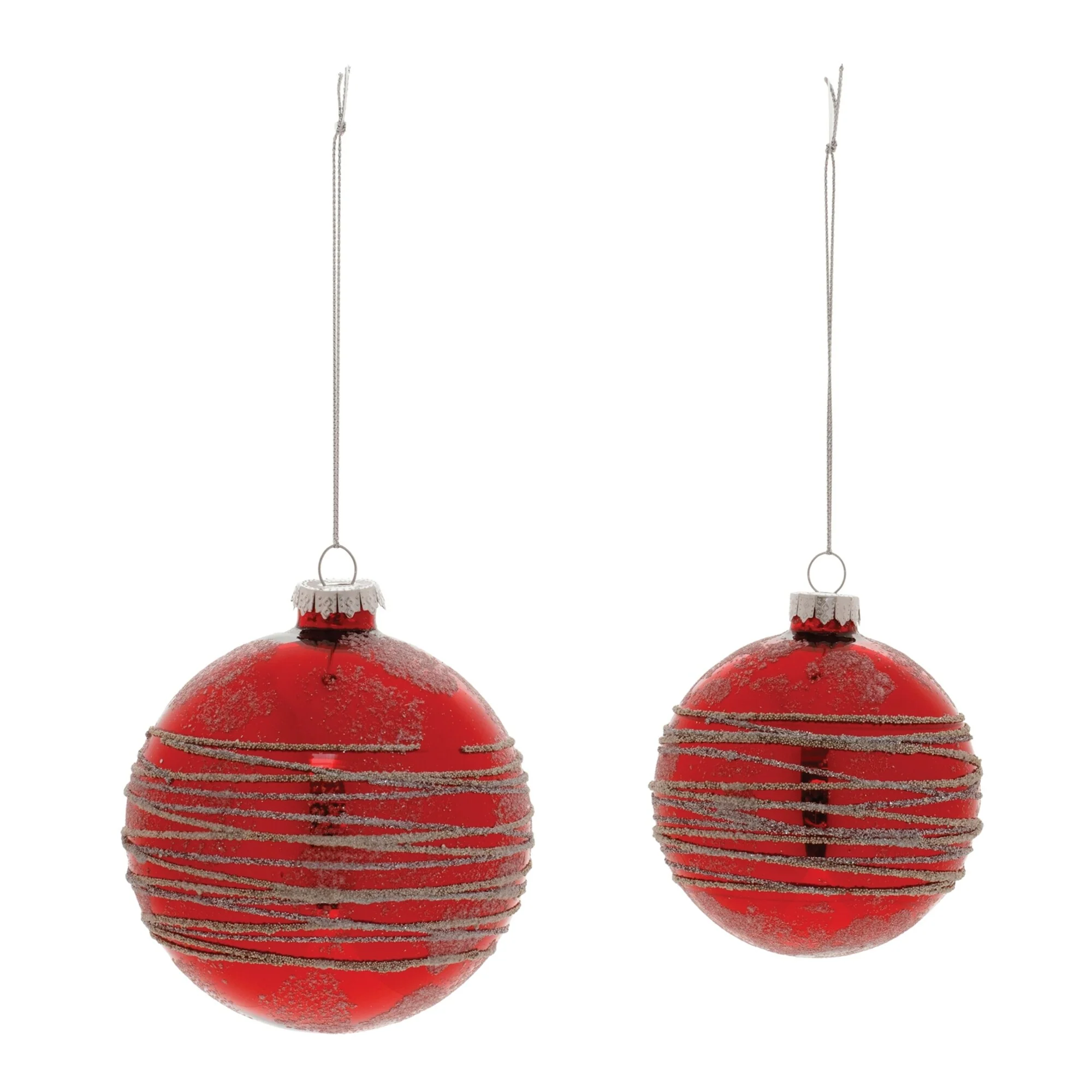 Glittered Glass Christmas Ball Ornaments - 5