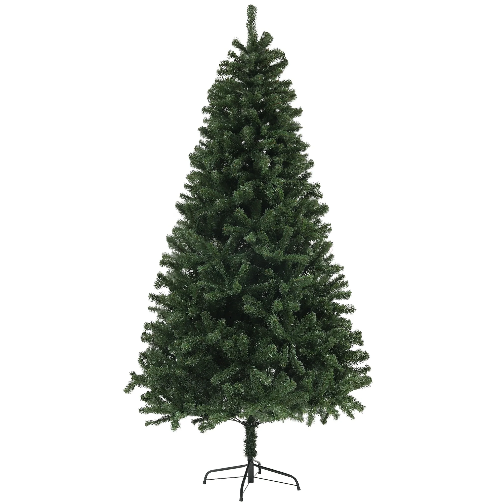 7.5FT Faux Christmas Tree with Realistic Branches, Easy Setup, and Sturdy Steel Base for Safe Holiday Decorating