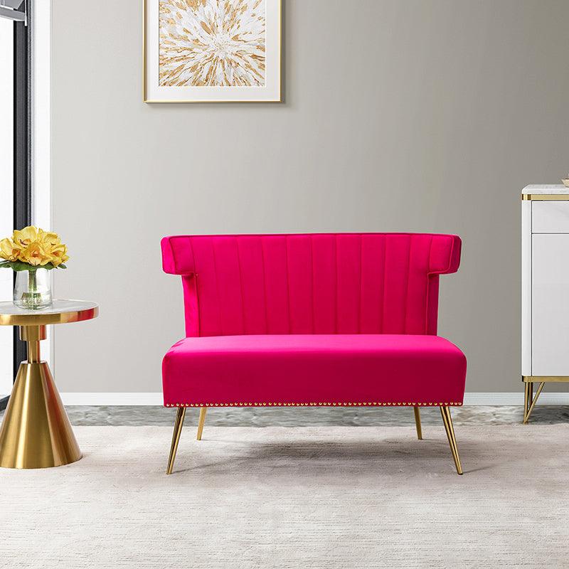 Megara Velvet Armless Wingback Loveseat