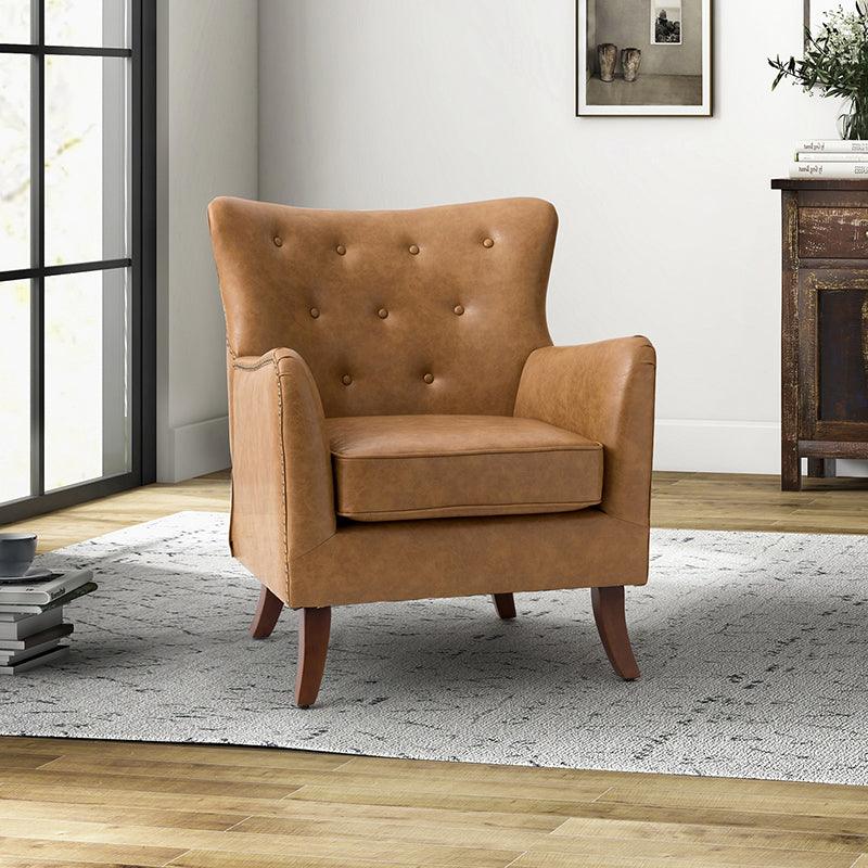 Gaspar Faux Leather Armchair
