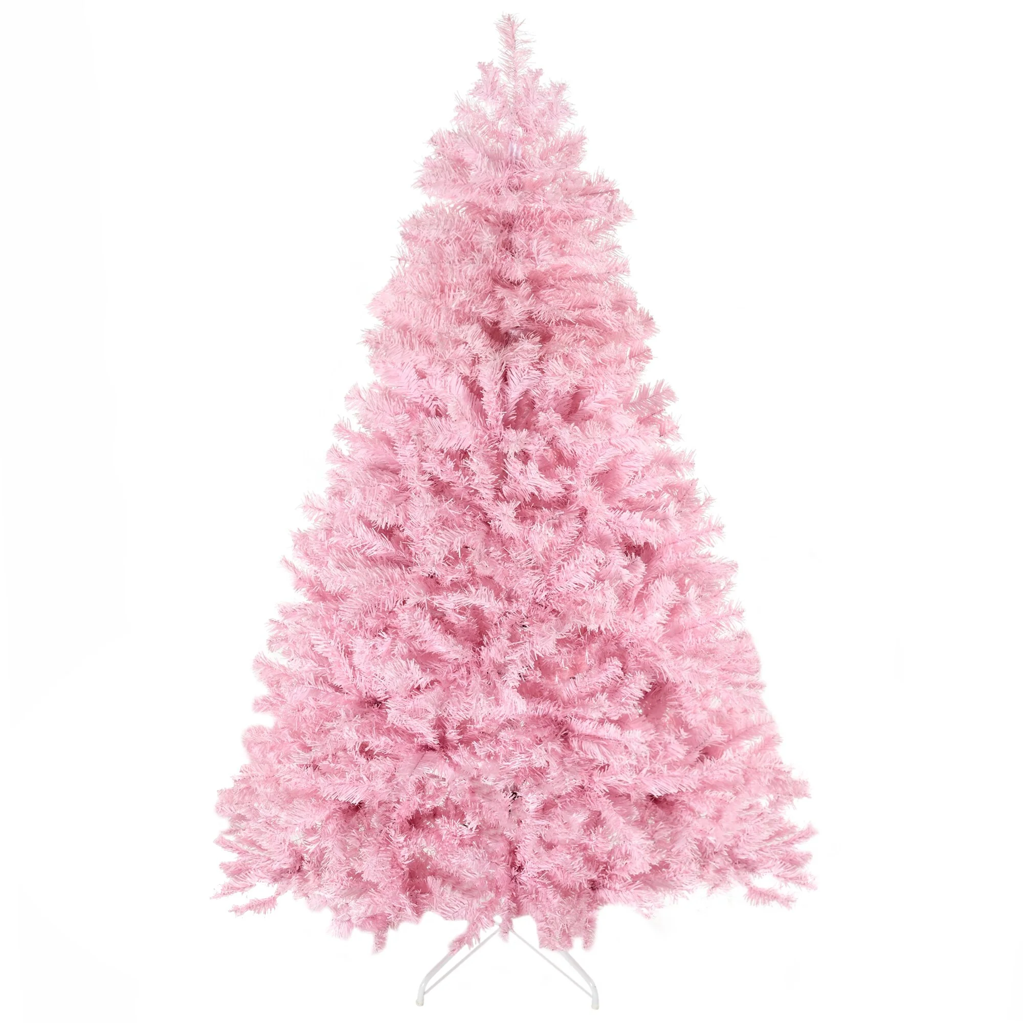 6' Unlit Pink Christmas Tree with 1000 Branches, Easy Assembly, Auto Open Design for Holiday Décor