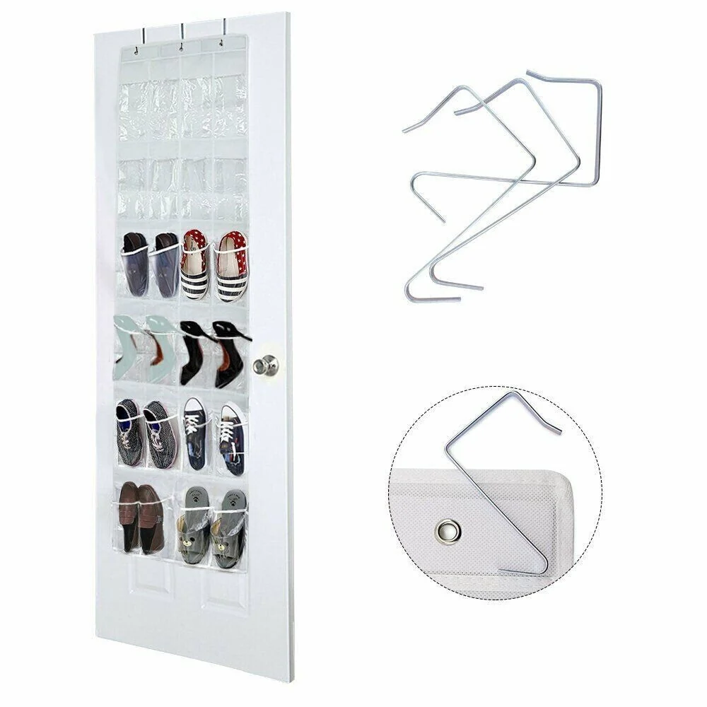 Over-the-Door Shoe Organizer with Hooks