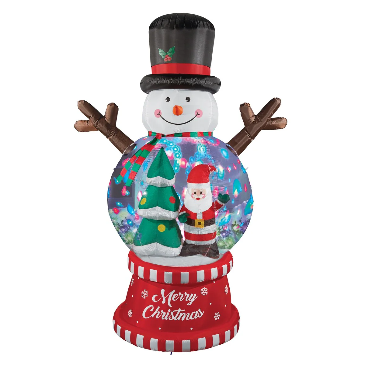 8-Foot Snowman Globe Christmas Outdoor Inflatable Decoration - 66 x 96 x 44