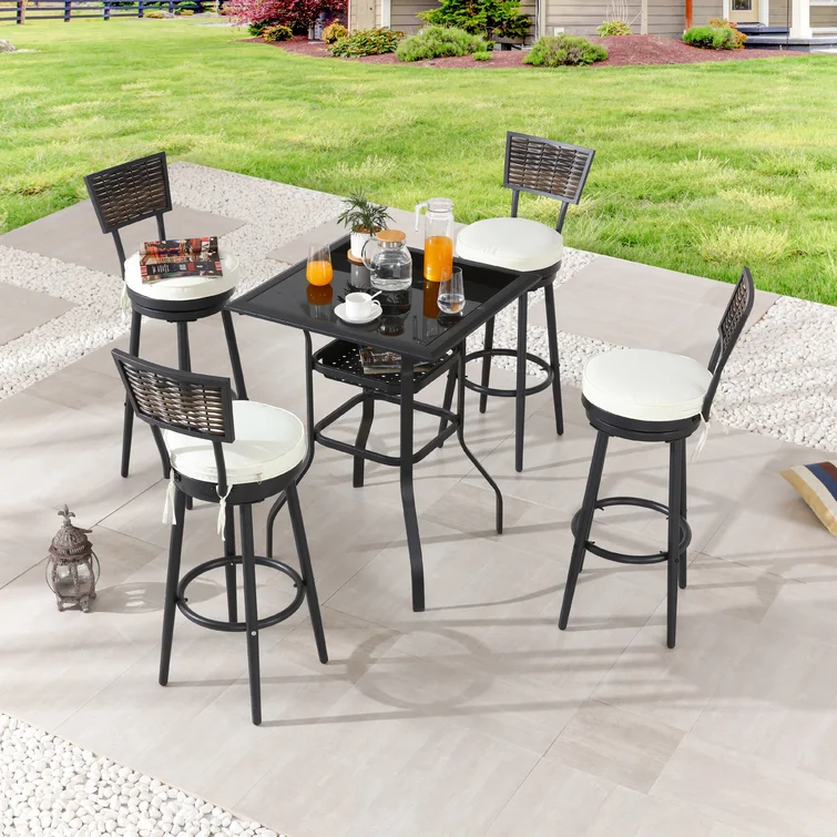 4 - Person Square Outdoor Dining Set with Cushions