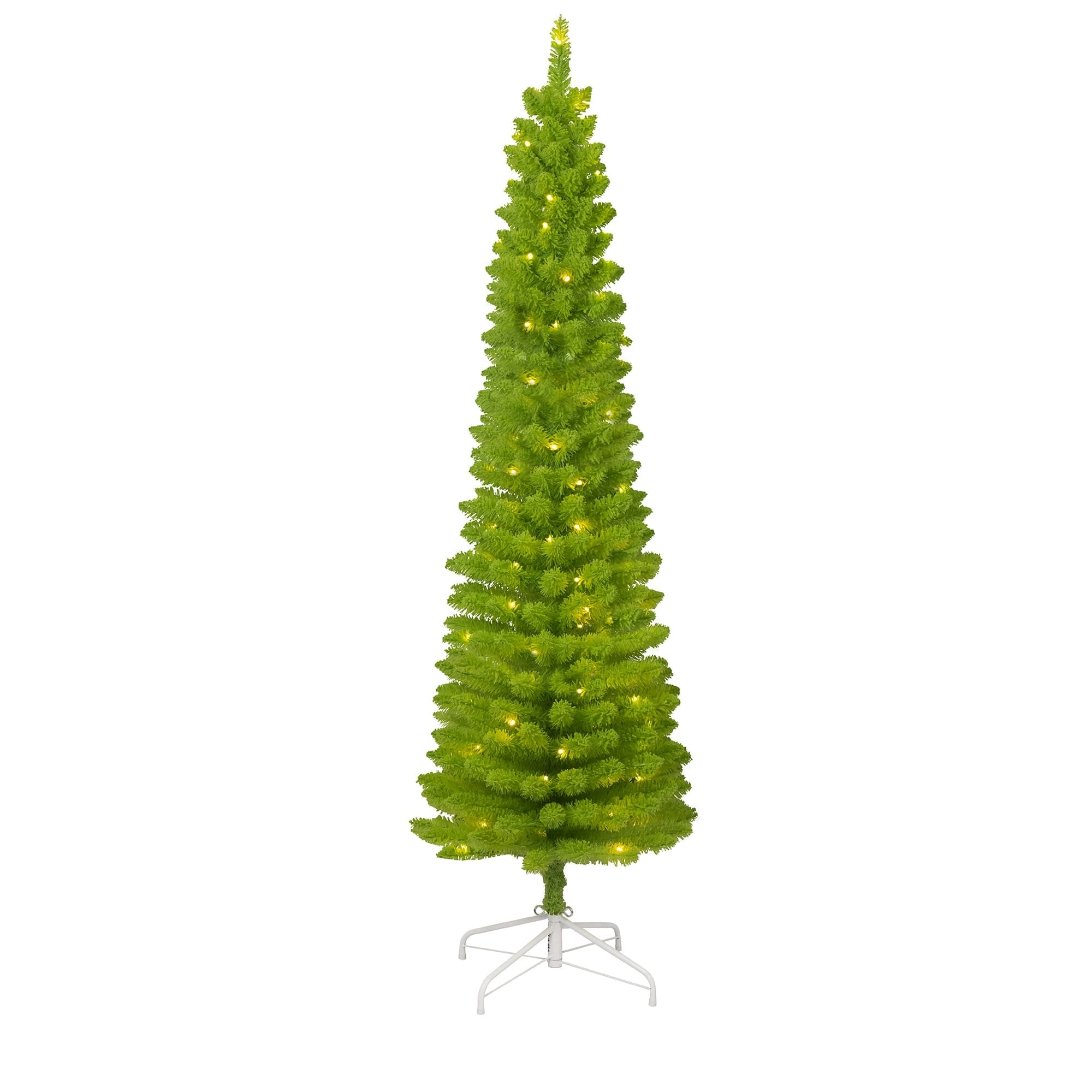 6FT Pre-Lit Artificial Green Pencil Christmas Tree