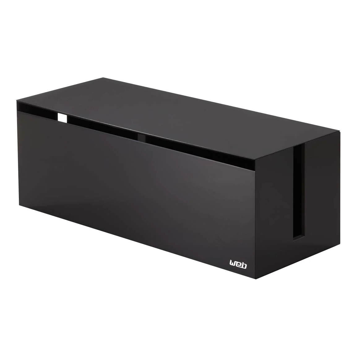 Yamazaki Home Cable Management Box, ABS Plastic, Lid - L 6.1 x W 15.75 x H 5.71 inches