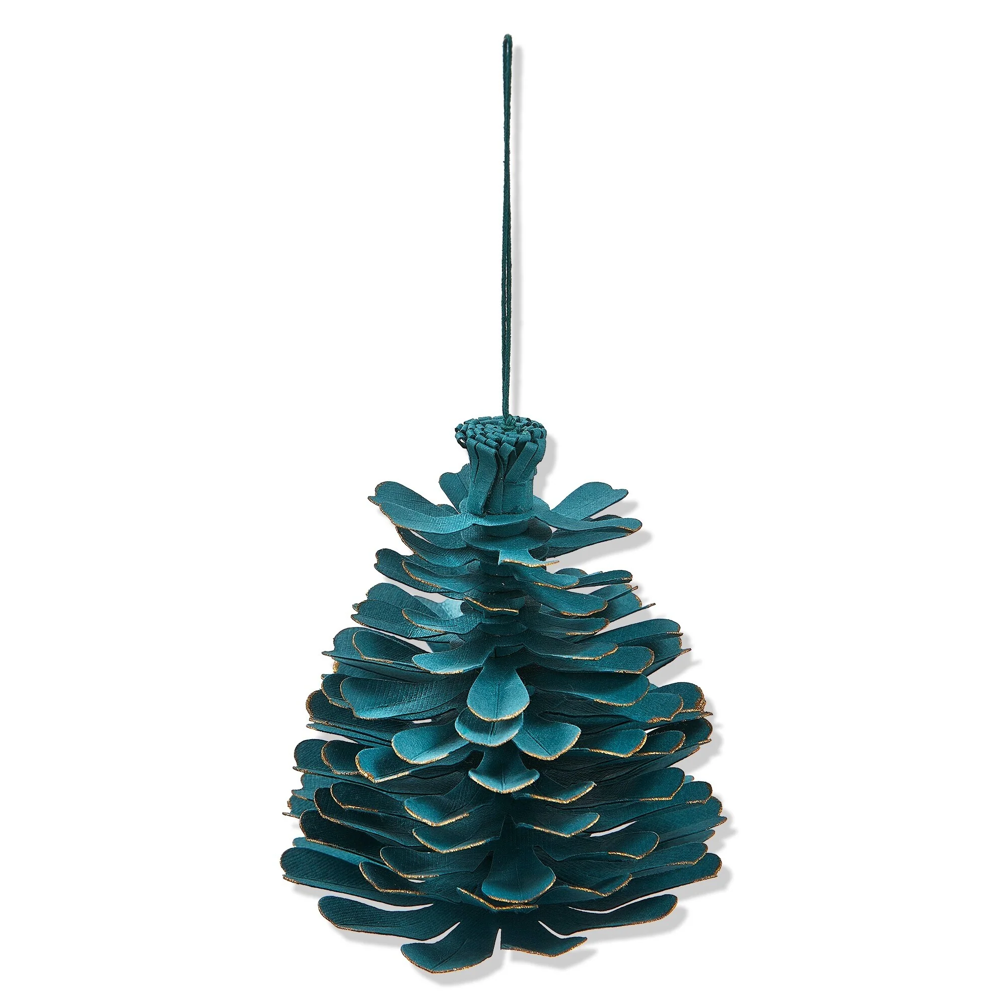 Paper Pinecone Hanging Christmas Ornament XMAS Festive Winter Holidays Artificial Real Pine Tree Home Décor Decoration Blue