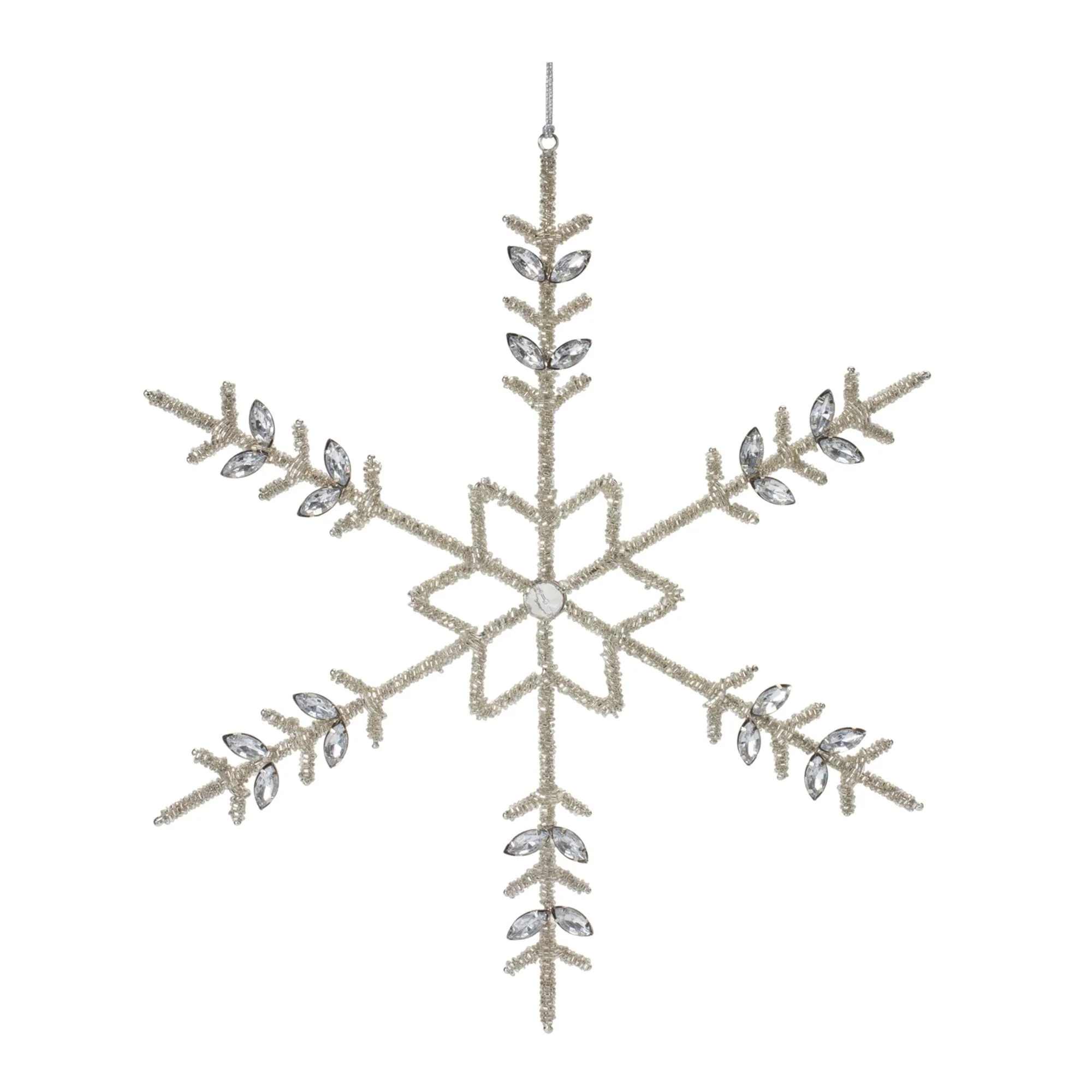 Jeweled Snowflake Christmas Ornaments - 14