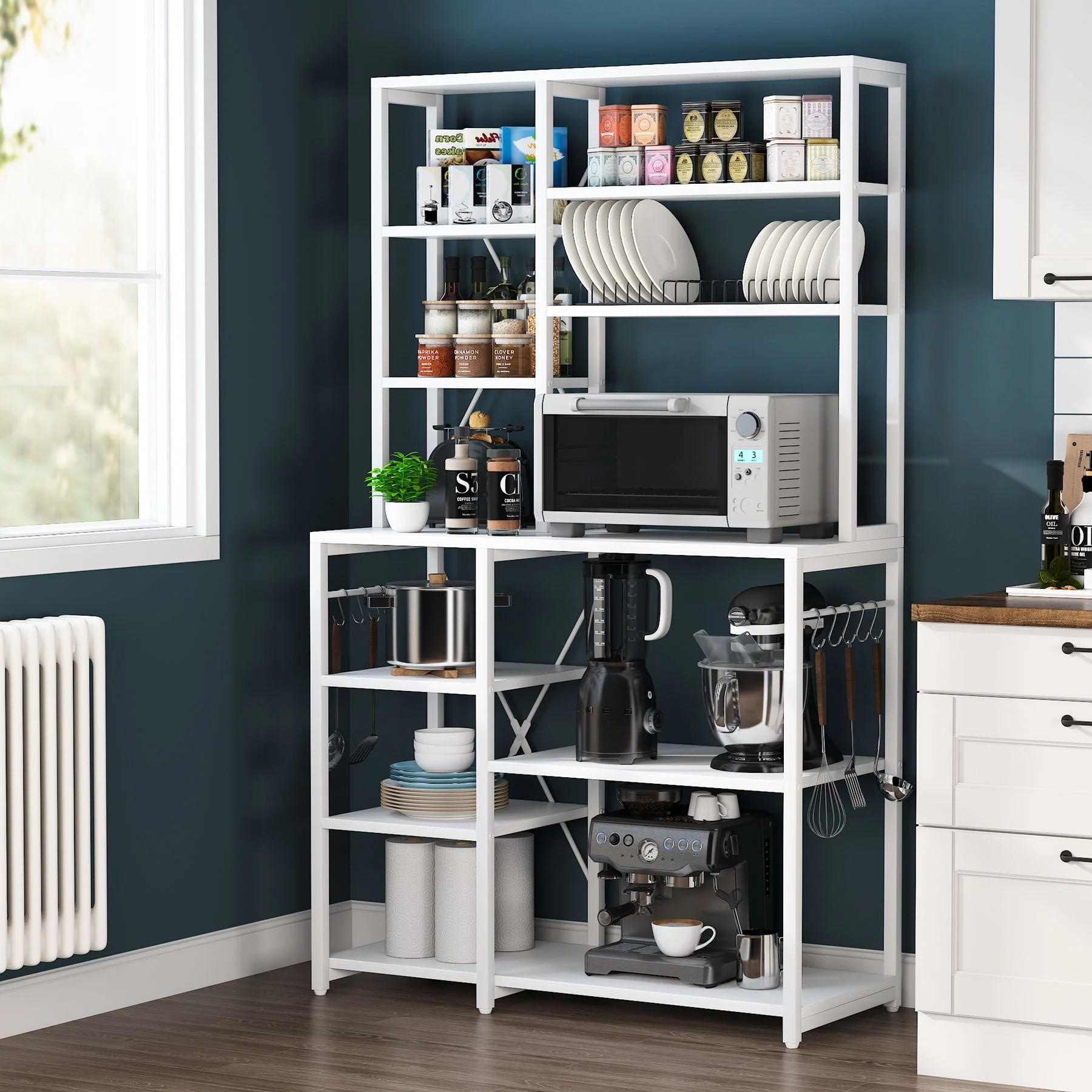 Kitchen Baker's Rack, Free Standing 5-Tier, 6-Tier Kitchen Utility Storage Shelf Rack