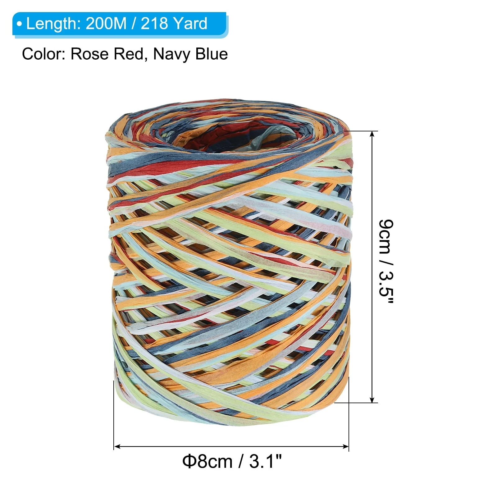 2Roll 219Yard Raffia Ribbon Raffia Paper Craft Ribbon - 219 Yards
