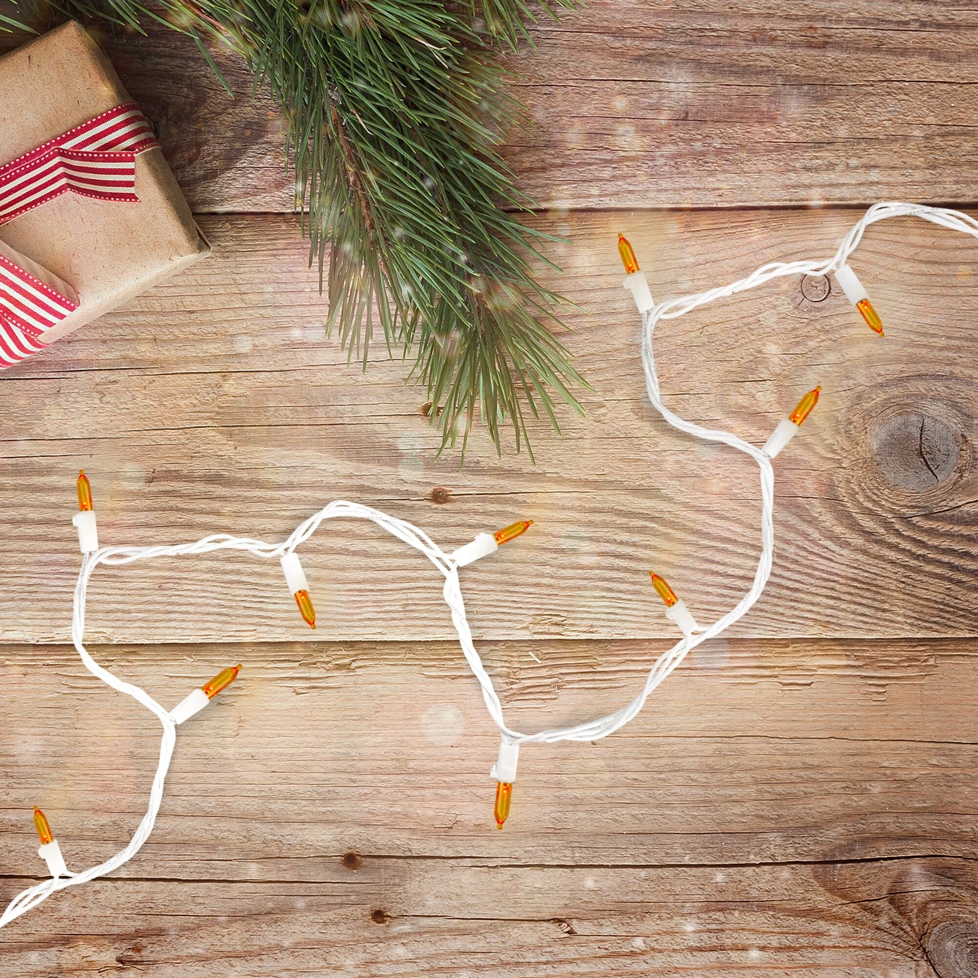 100-Count Orange LED Mini Christmas Lights 4