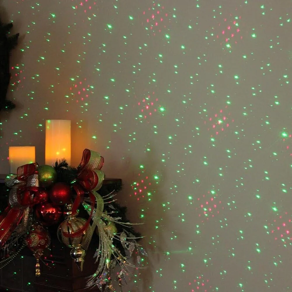 Sound Activated Dynamic Mini Christmas Laser Star Light Projector with Stand