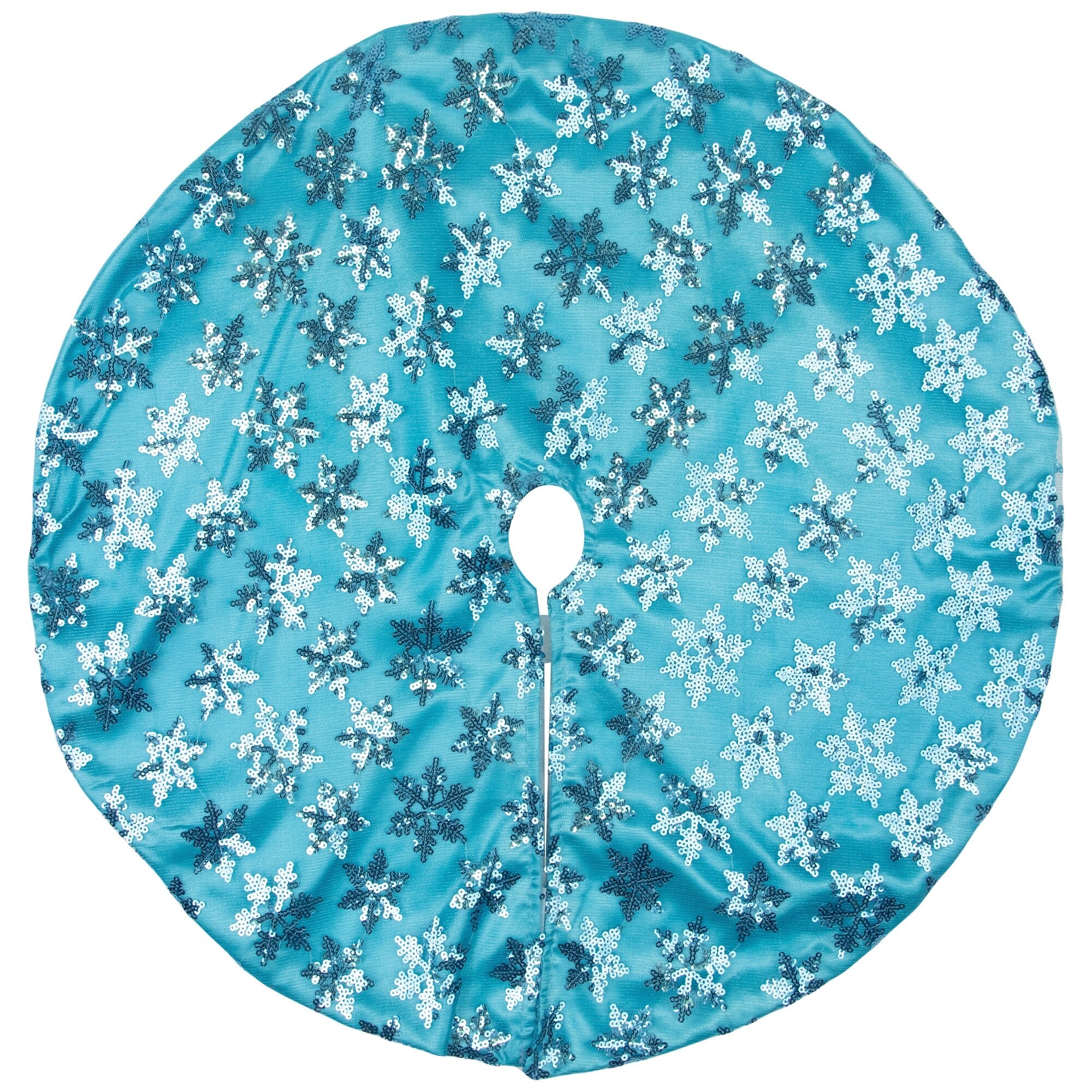 Sequin Snowflake Pattern Mini Christmas Tree Skirt - Blue - 20