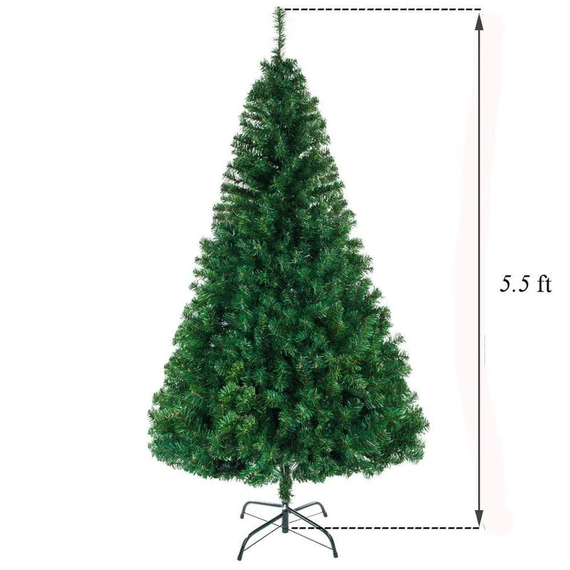 5-8ft Artificial Christmas Tree with Stand for Indoor and Outdoor Holiday Decoration